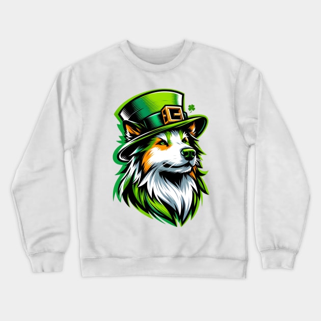 Kai Ken Dog in Saint Patrick's Day Splendor Crewneck Sweatshirt by ArtRUs